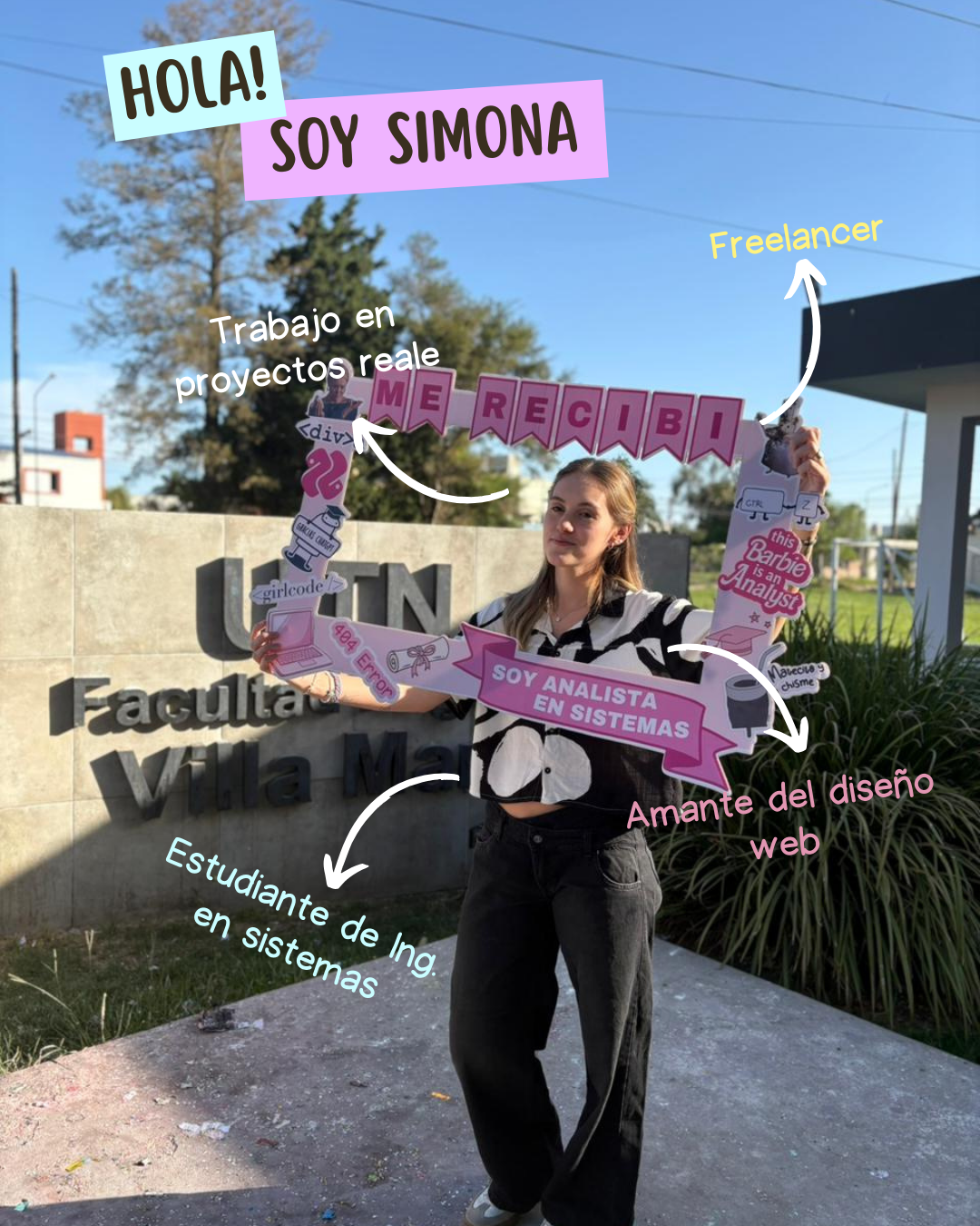 Simona Lattanzi, desarrolladora web freelance y estudiante de Ingeniería en Sistemas